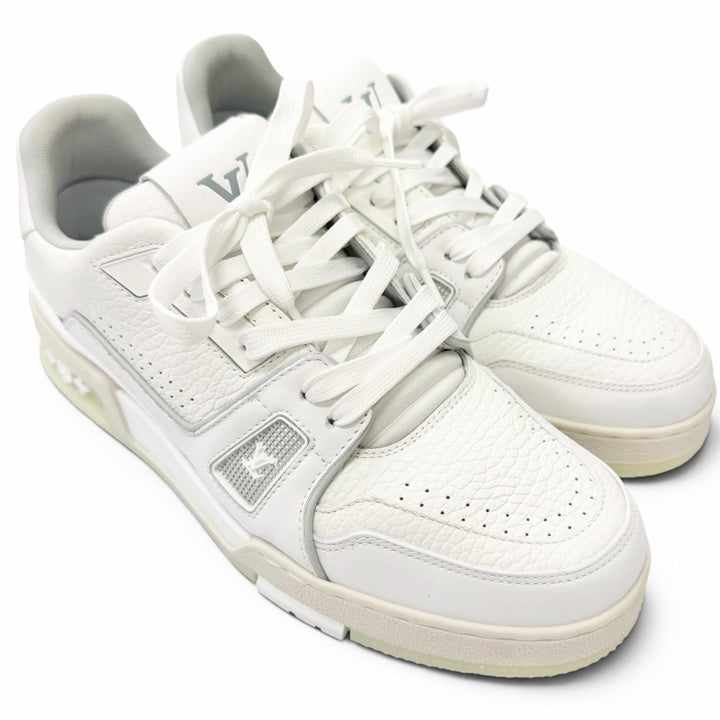 Great LOUIS VUITTON Low cut sneakers LV Trainer Line white leather mens 6