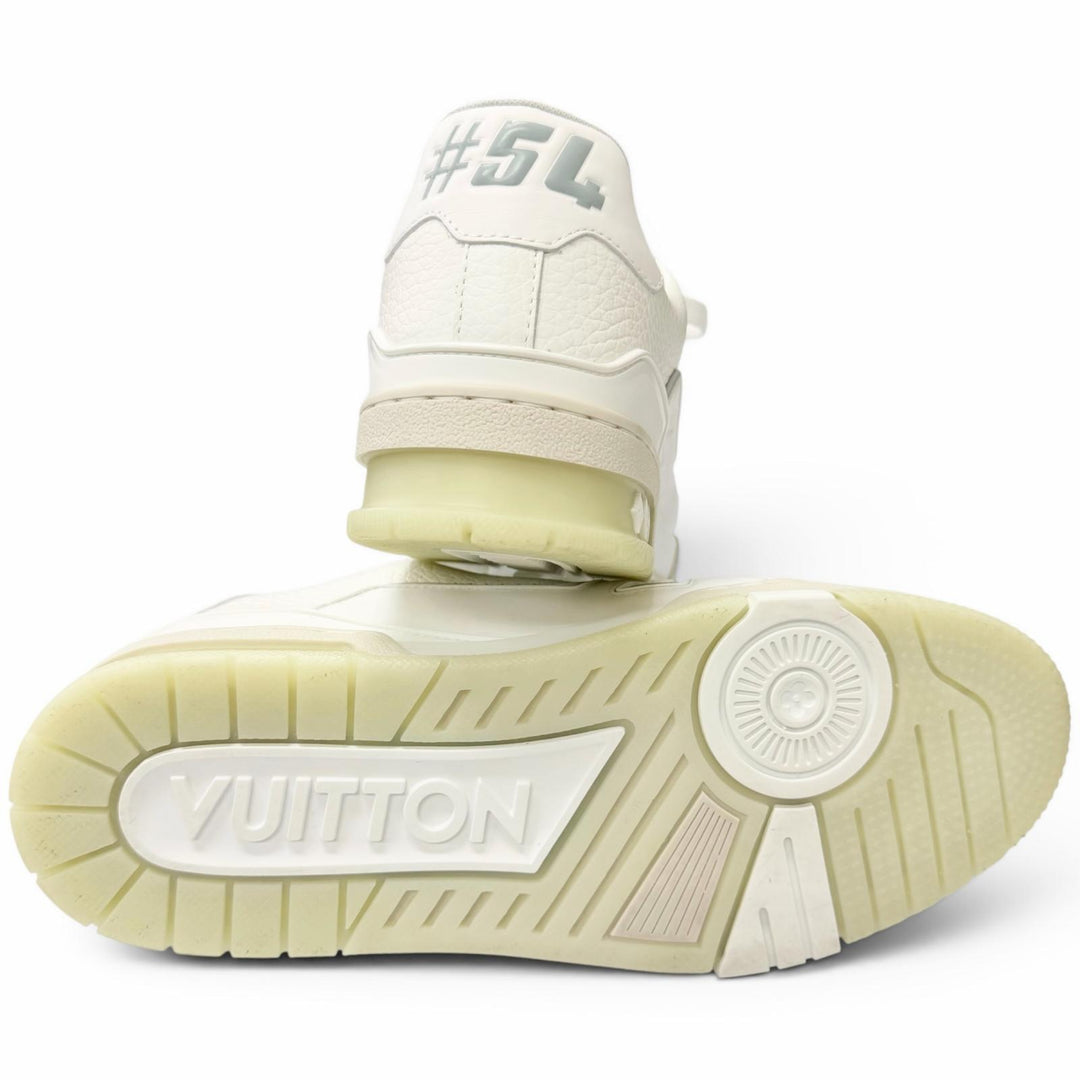 Great LOUIS VUITTON Low cut sneakers LV Trainer Line white leather mens 6