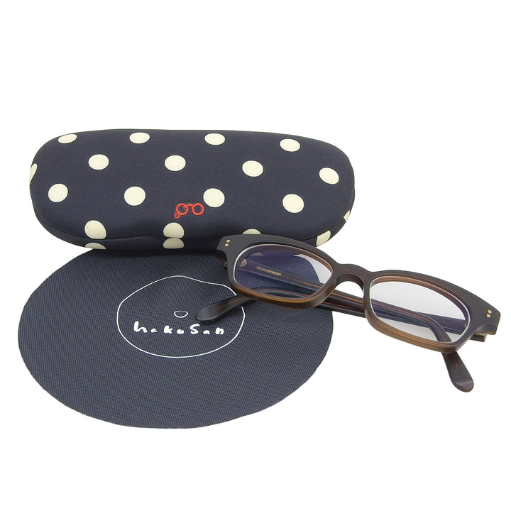 Excellent 白山眼鏡 Glasses THOM tea dark Wellington Matte Frame Brown mens