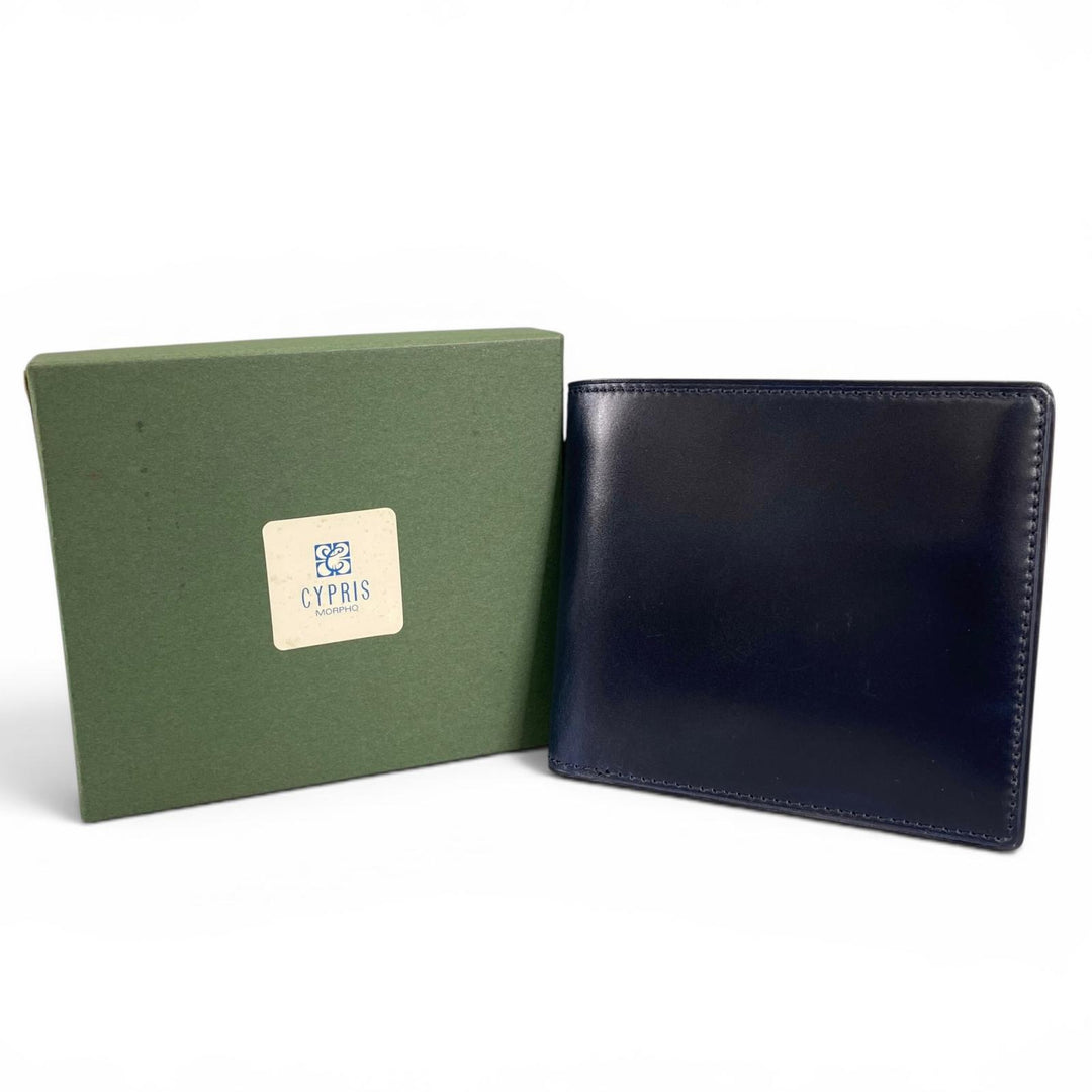 Pristine CYPRIS Bifold Wallet Oil shell cordovan vegetable tanned leather Navy
