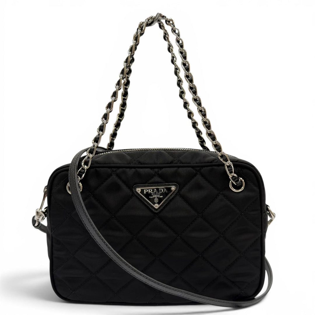 Excellent PRADA Shoulder Bag test input Triangle logo 2-way handbag 1BH910