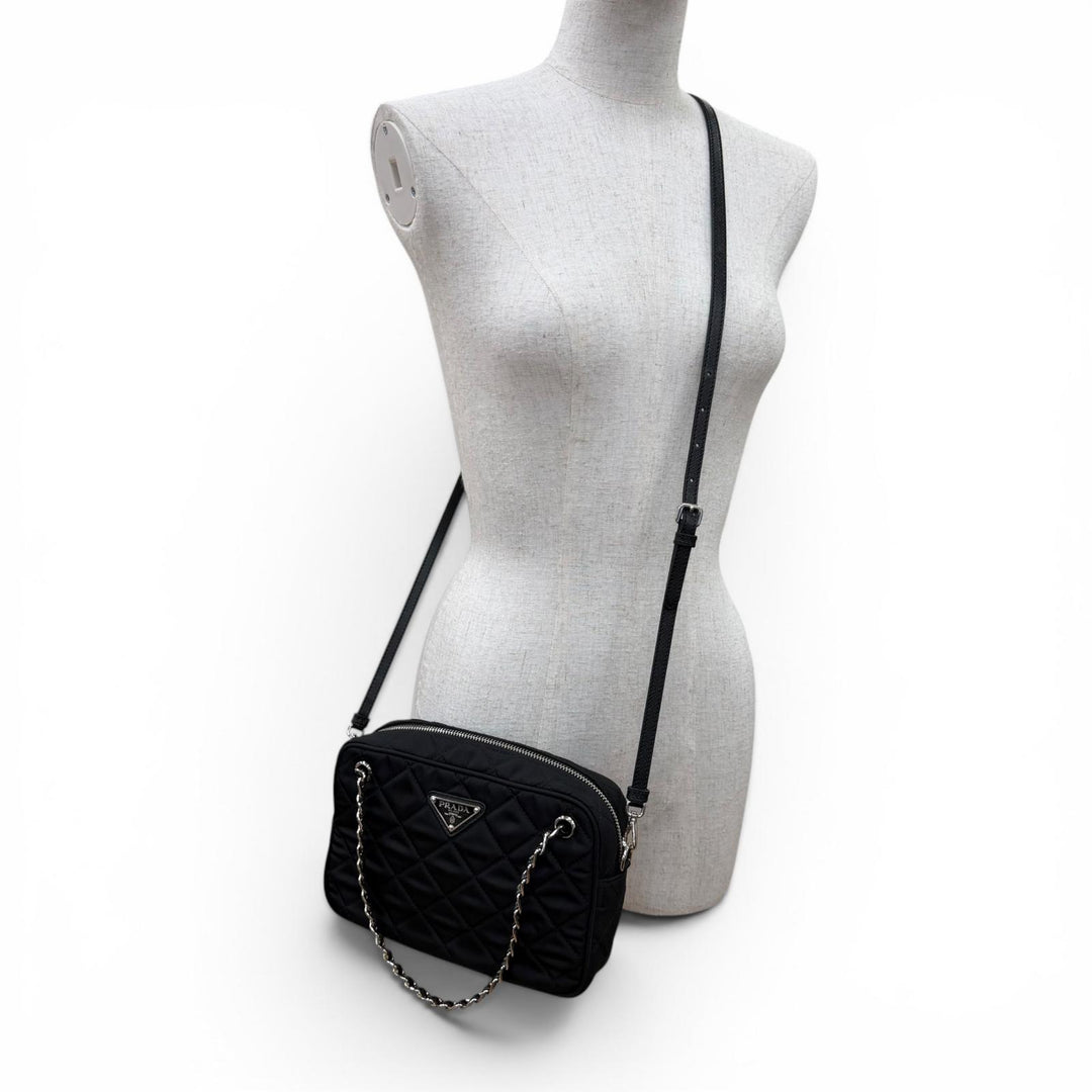 Excellent PRADA Shoulder Bag test input Triangle logo 2-way handbag 1BH910
