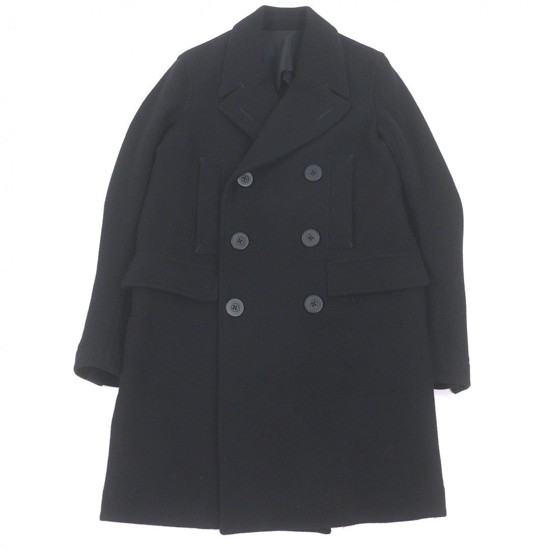 Great Rick Owens Chester coat Double breasted black Virgin wool mens 46