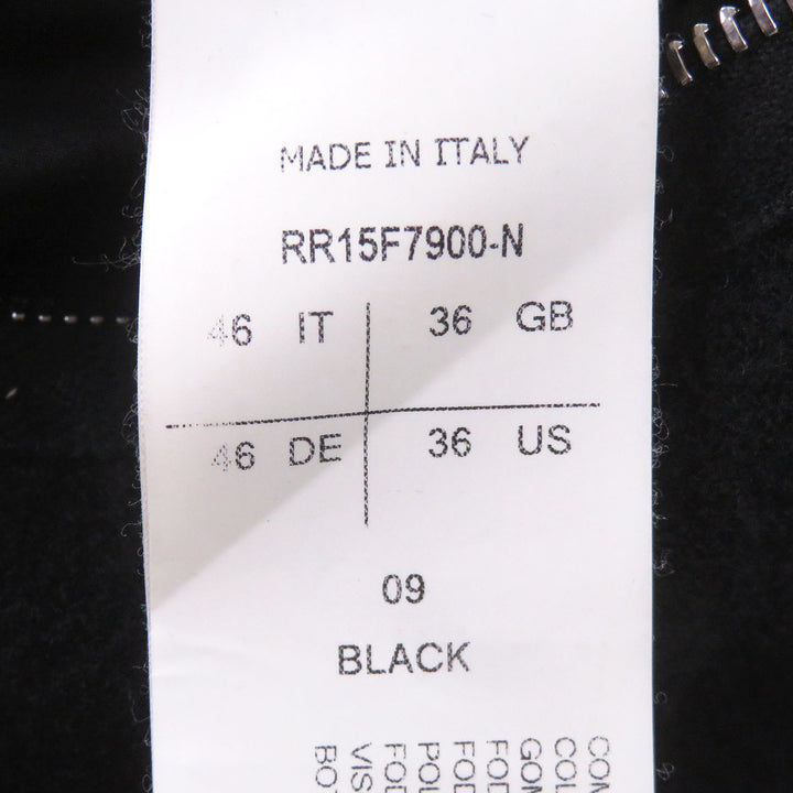Great Rick Owens Chester coat Double breasted black Virgin wool mens 46