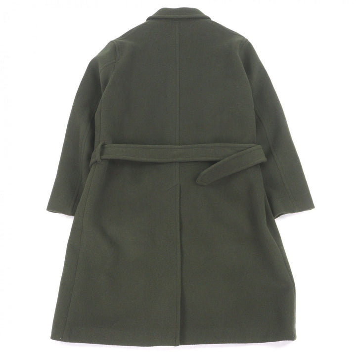 Great AURALEE coat Beaver Melton Soutien Collar Coat Belted flyfront green