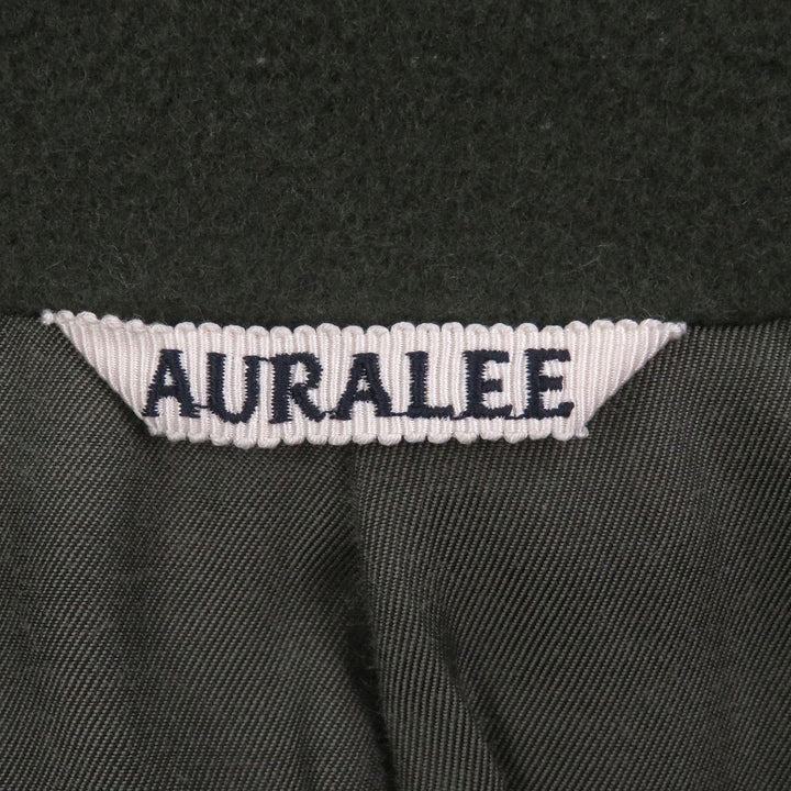 Great AURALEE coat Beaver Melton Soutien Collar Coat Belted flyfront green