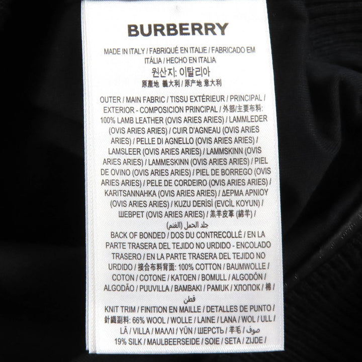 Pristine BURBERRY hoodie Lambskin Leather Long-Sleeve Pullover 42 8047279