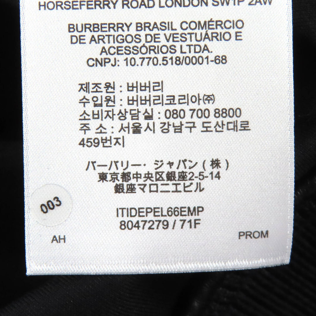 Pristine BURBERRY hoodie Lambskin Leather Long-Sleeve Pullover 42 8047279