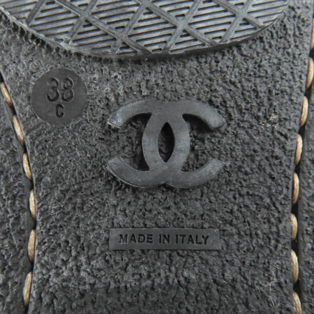 Excellent CHANEL short boots COCO Mark Lace-up Leather black Women 38 G29132