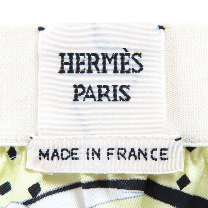 Pristine HERMES skirt HARNAIS DE COUR twill laine white silk Women 36 2H0315DU