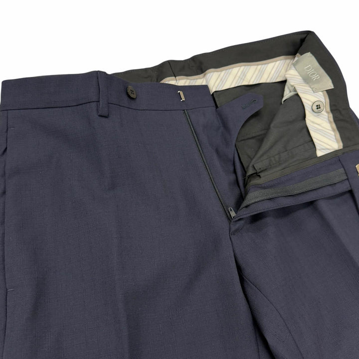 Pristine DIOR slacks Center press pants Navy wool mens 46