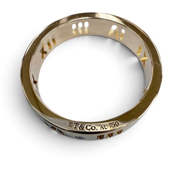 Excellent TIFFANY&Co. Ring ring Pierced Atlas 4P Diamond Ring Pink gold
