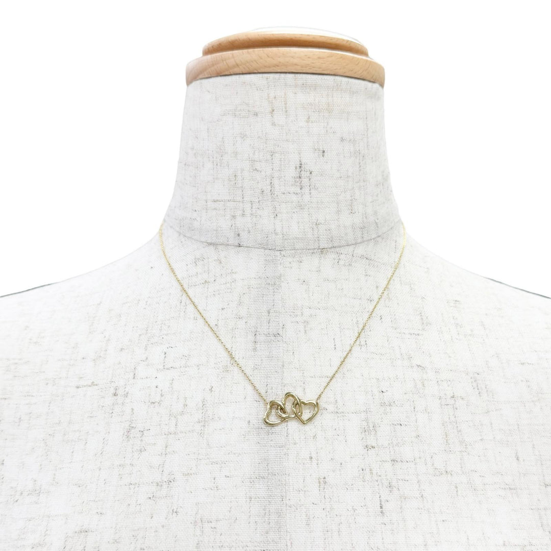 Excellent TIFFANY&Co. Necklace Triple Heart Necklace 750(YG) K18(YG) Yellow Gold