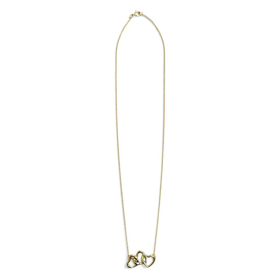 Excellent TIFFANY&Co. Necklace Triple Heart Necklace 750(YG) K18(YG) Yellow Gold