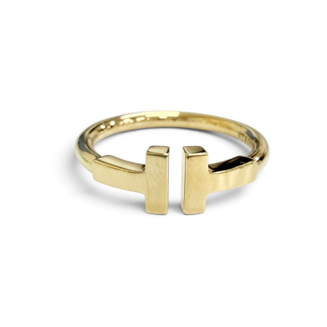 Excellent TIFFANY&Co. Ring ring T wire ring 750(YG) Yellow Gold 750 Women