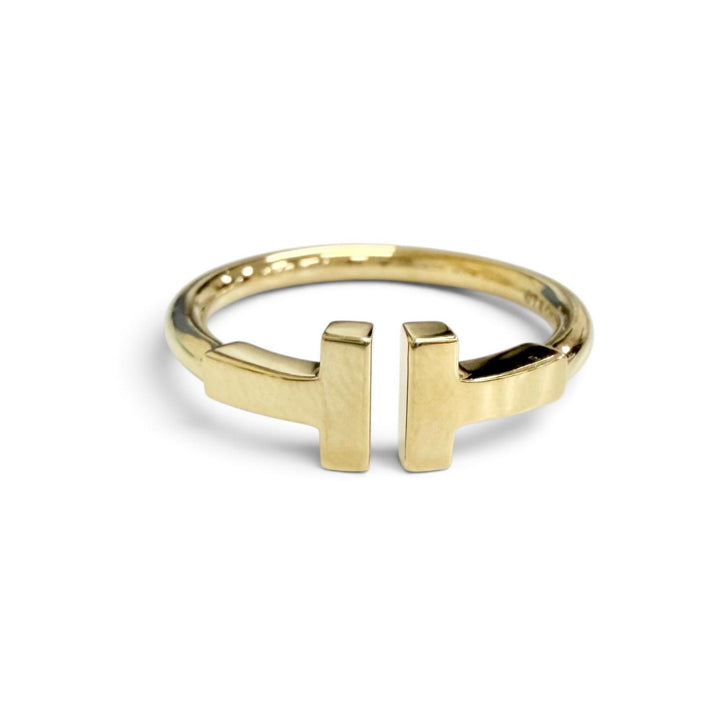 Excellent TIFFANY&Co. Ring ring T wire ring 750(YG) Yellow Gold 750 Women