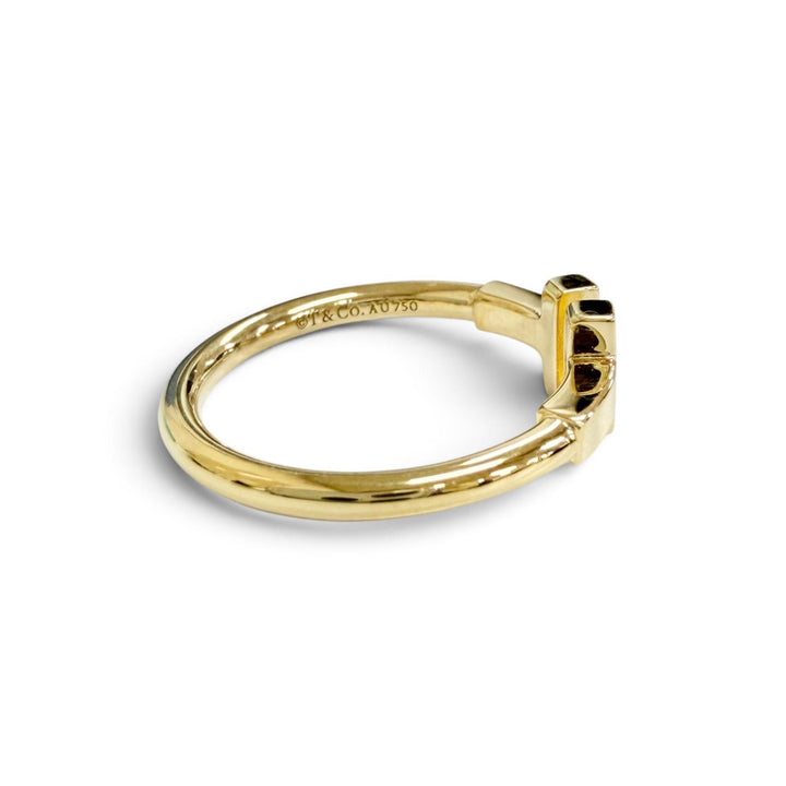Excellent TIFFANY&Co. Ring ring T wire ring 750(YG) Yellow Gold 750 Women