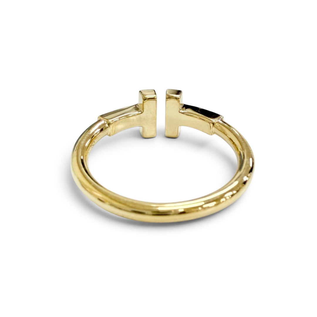 Excellent TIFFANY&Co. Ring ring T wire ring 750(YG) Yellow Gold 750 Women