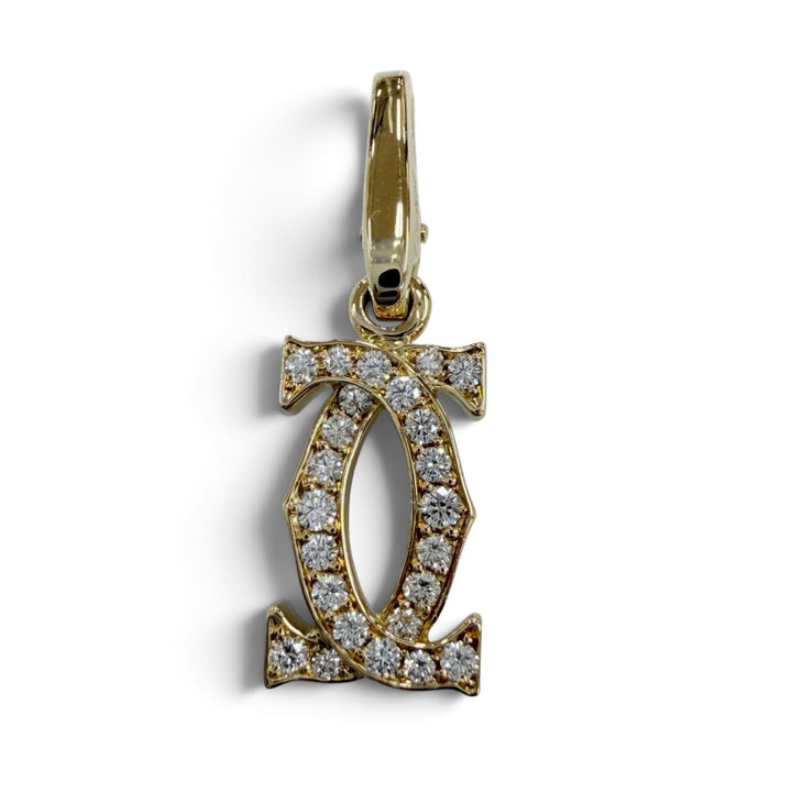 Excellent Cartier Pendant top 2C ダイヤ チャーム Yellow Gold 750 Women PN4237