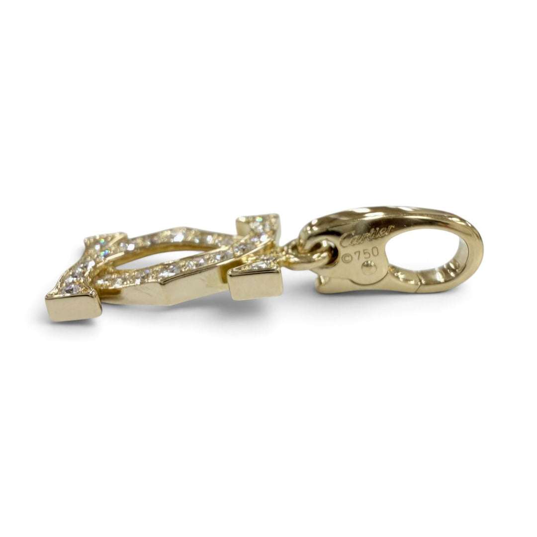 Excellent Cartier Pendant top 2C ダイヤ チャーム Yellow Gold 750 Women PN4237