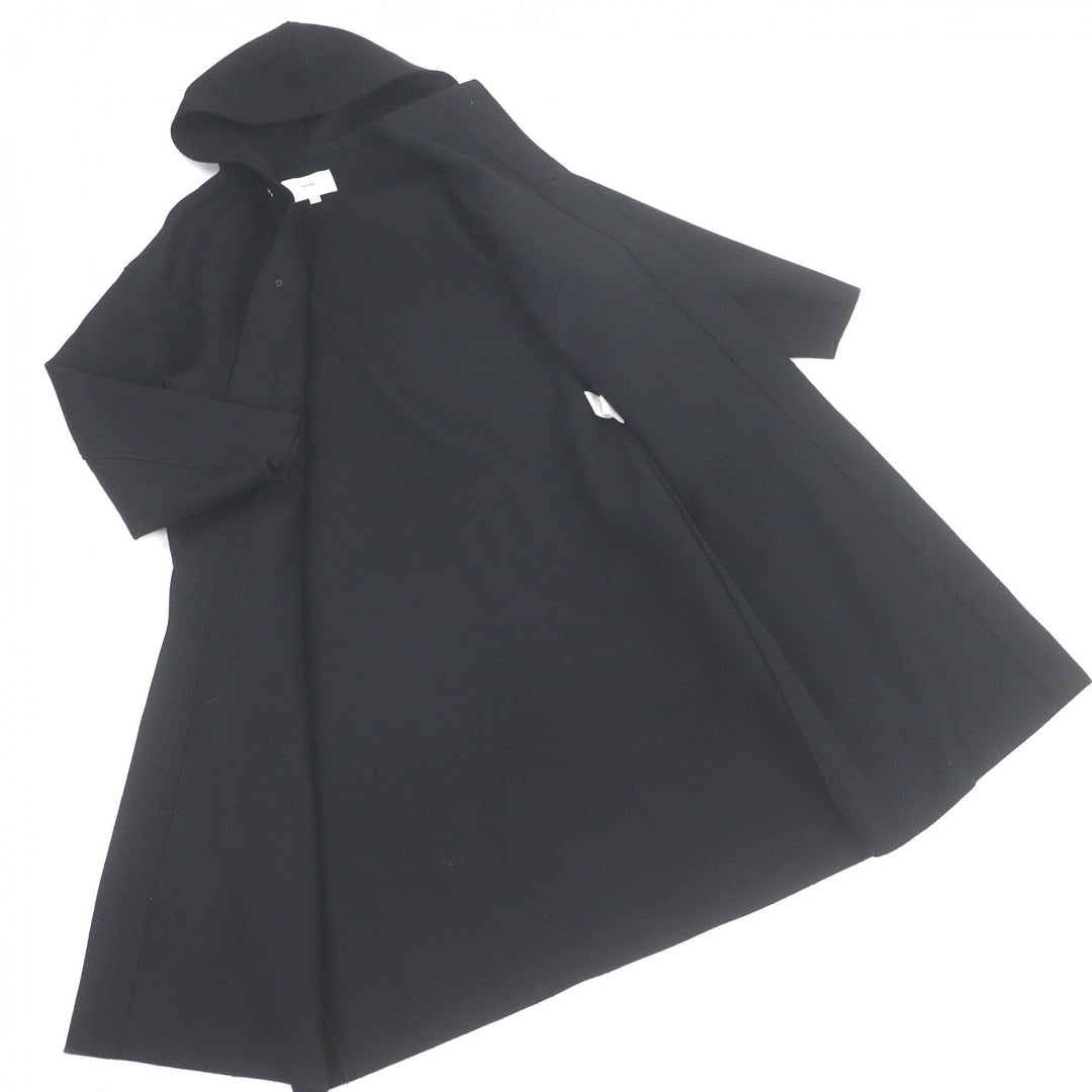 Excellent HYKE coat Hooded work coat black wool mens 1 232-17397