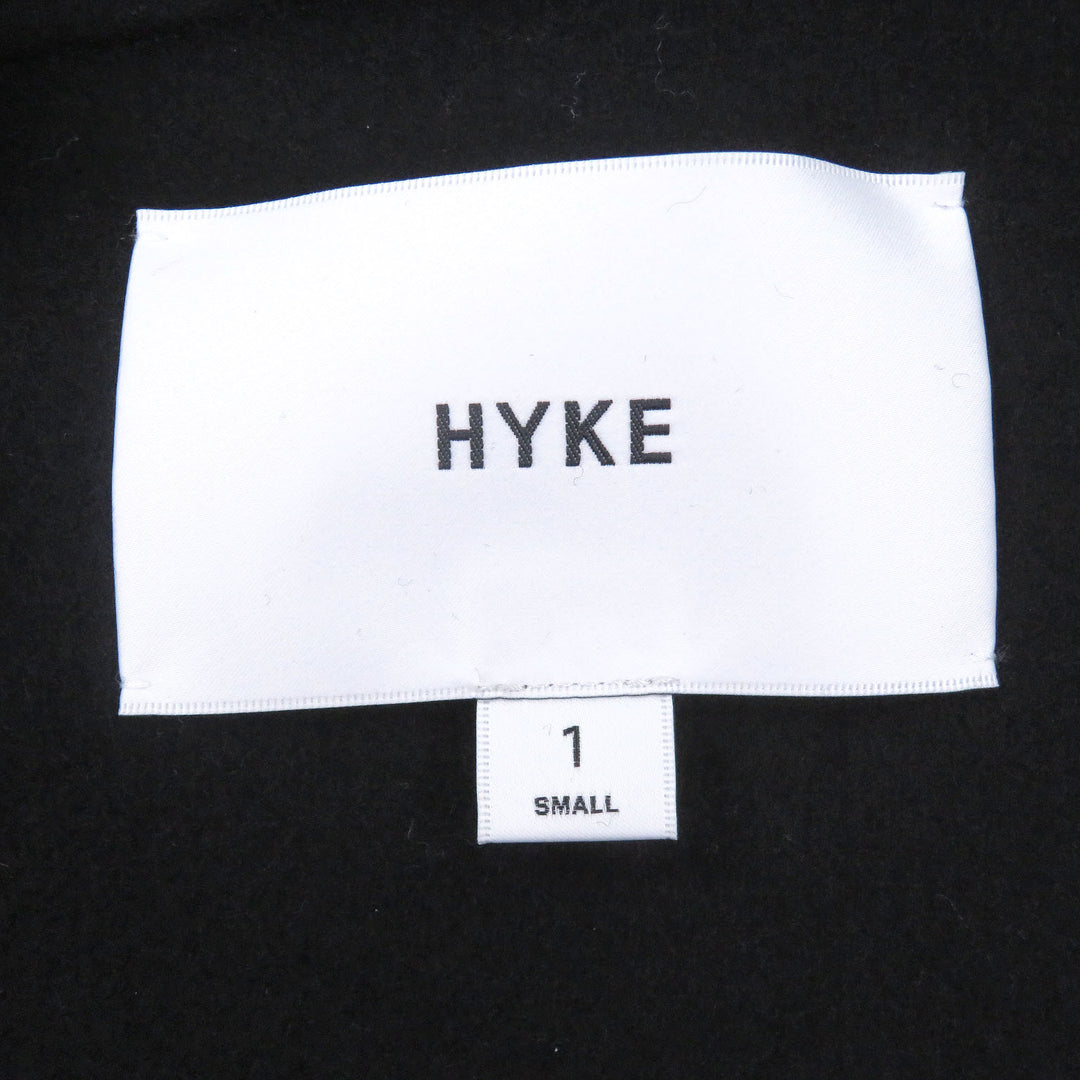 Excellent HYKE coat Hooded work coat black wool mens 1 232-17397