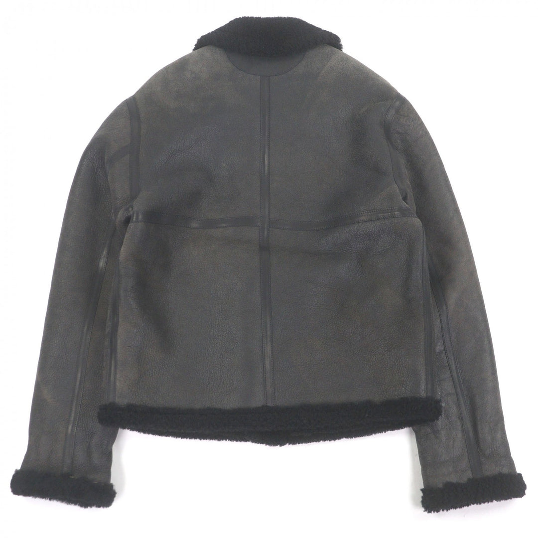 Excellent ALBERTO BRESCI Mouton jacket Flight jacket black Lamb leather