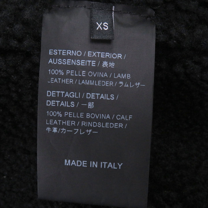 Excellent ALBERTO BRESCI Mouton jacket Flight jacket black Lamb leather