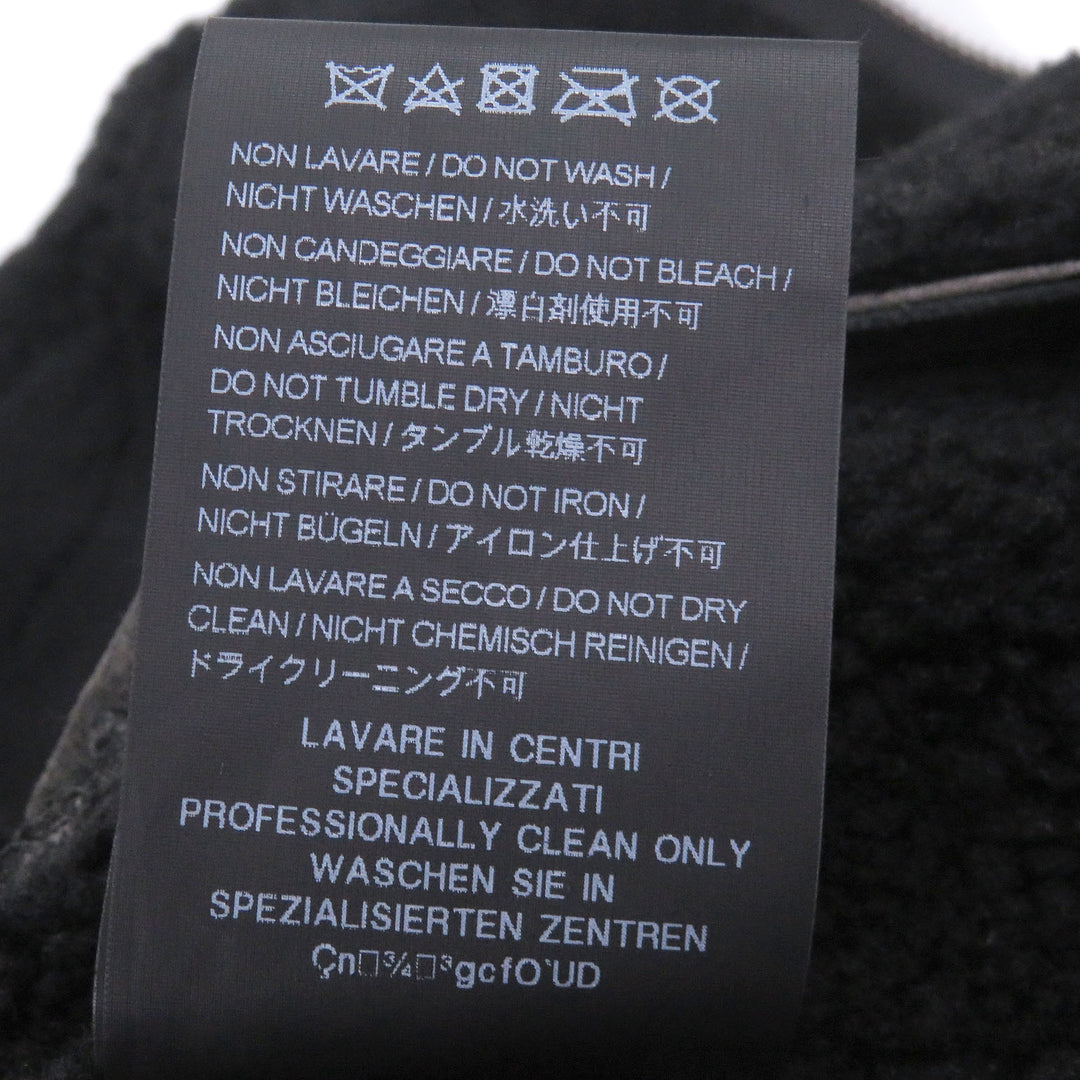 Excellent ALBERTO BRESCI Mouton jacket Flight jacket black Lamb leather