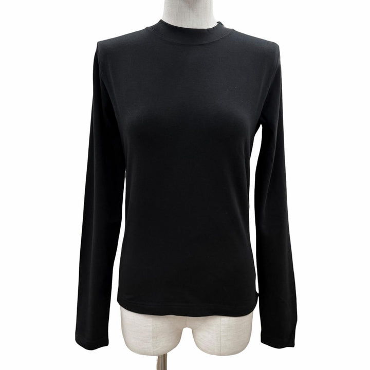 Pristine BALENCIAGA Long-sleeved T-shirt black cotton Women L 773285
