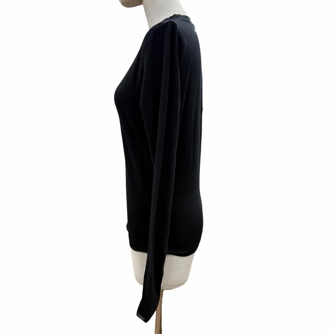Pristine BALENCIAGA Long-sleeved T-shirt black cotton Women L 773285