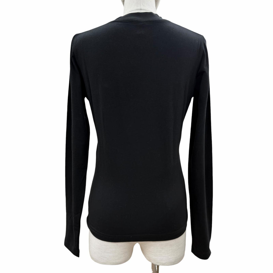 Pristine BALENCIAGA Long-sleeved T-shirt black cotton Women L 773285