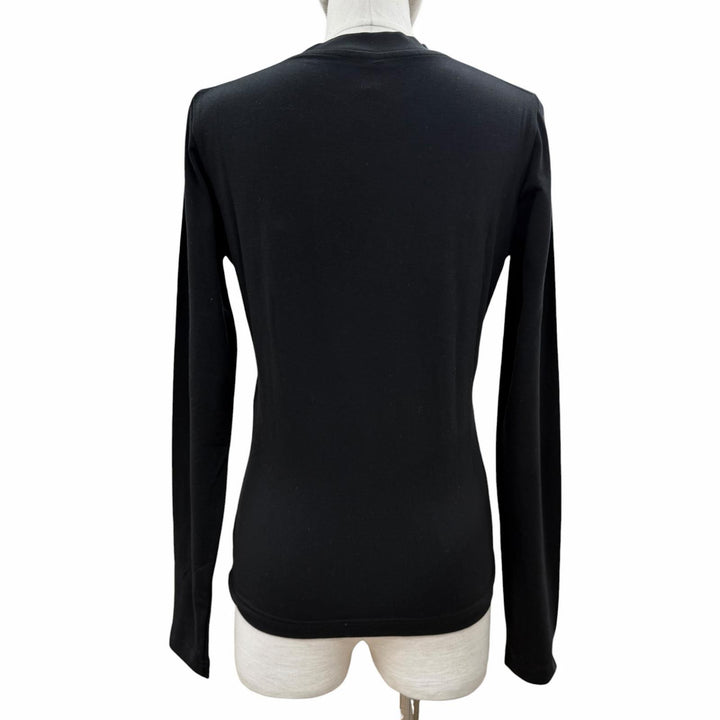 Pristine BALENCIAGA Long-sleeved T-shirt black cotton Women L 773285