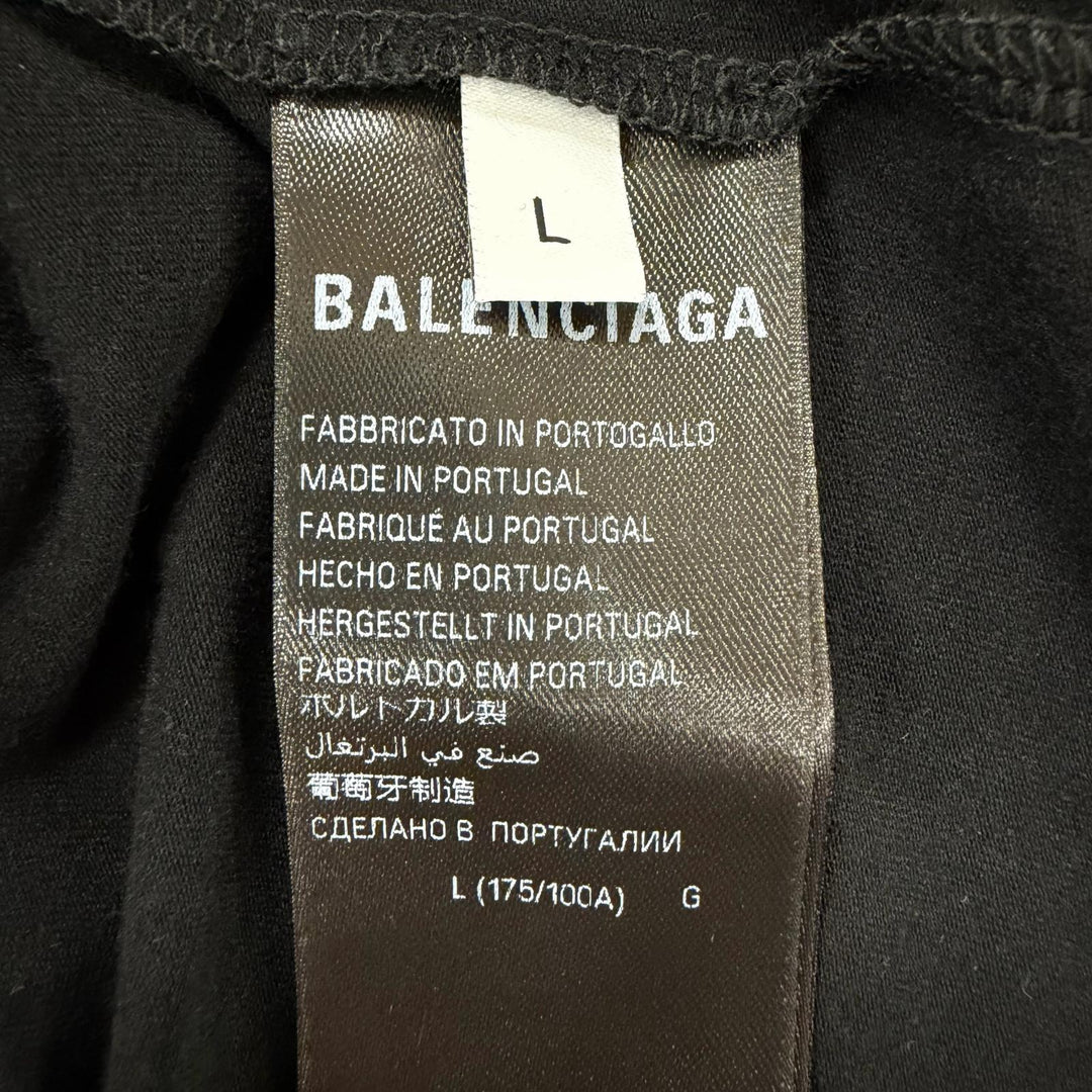 Pristine BALENCIAGA Long-sleeved T-shirt black cotton Women L 773285