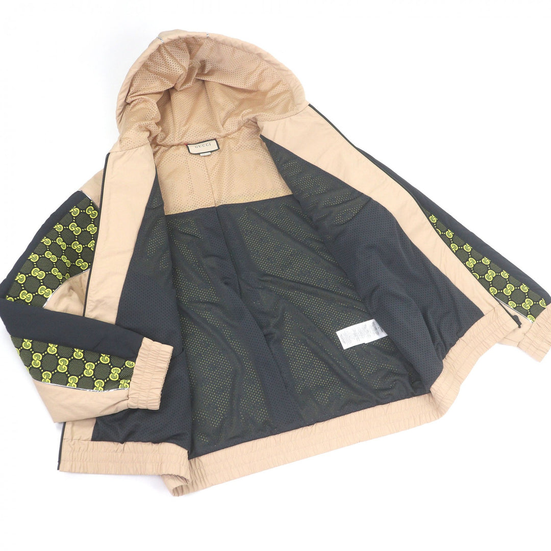 Pristine GUCCI Blouson GG Jersey Zip Hoodie Custom Jacket beige