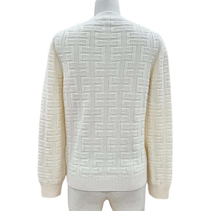Pristine HERMES knit off white Virgin wool Women 36