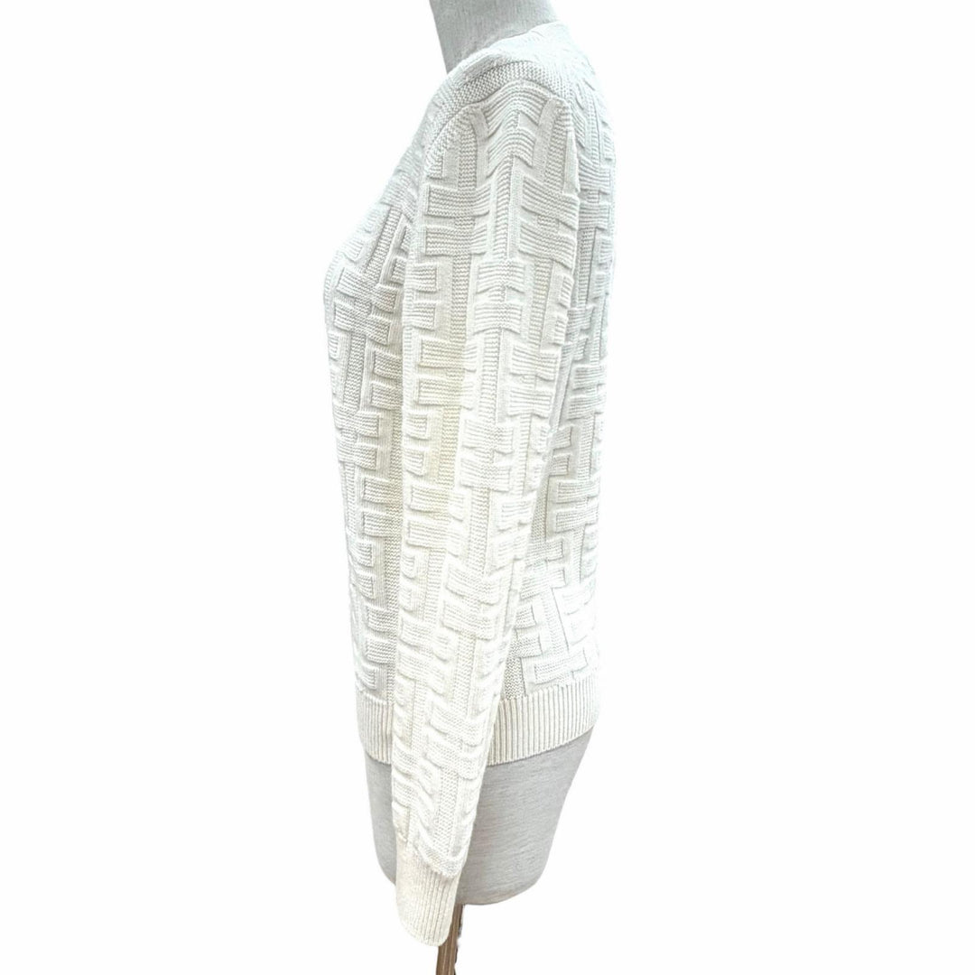 Pristine HERMES knit off white Virgin wool Women 36