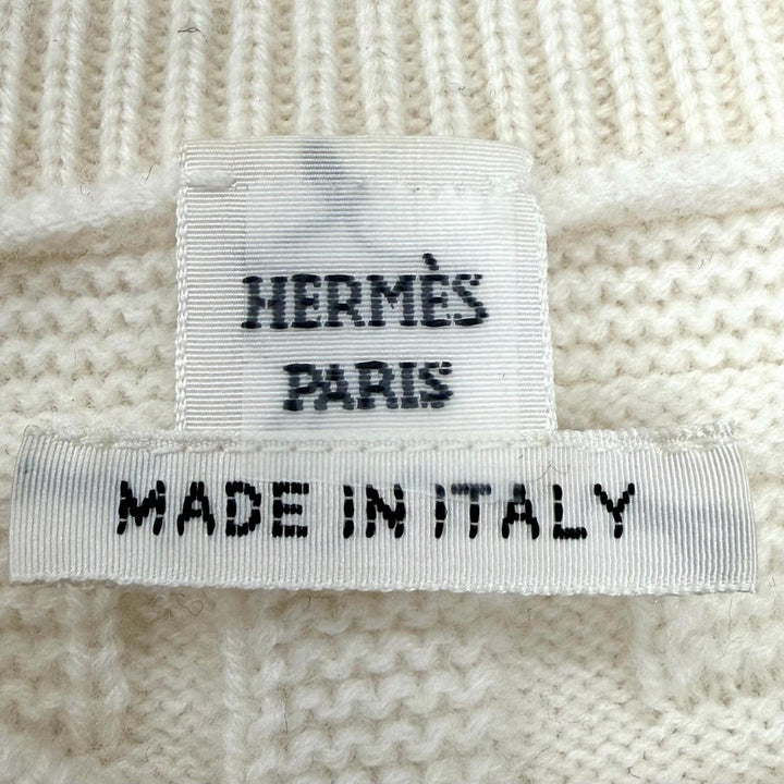Pristine HERMES knit off white Virgin wool Women 36