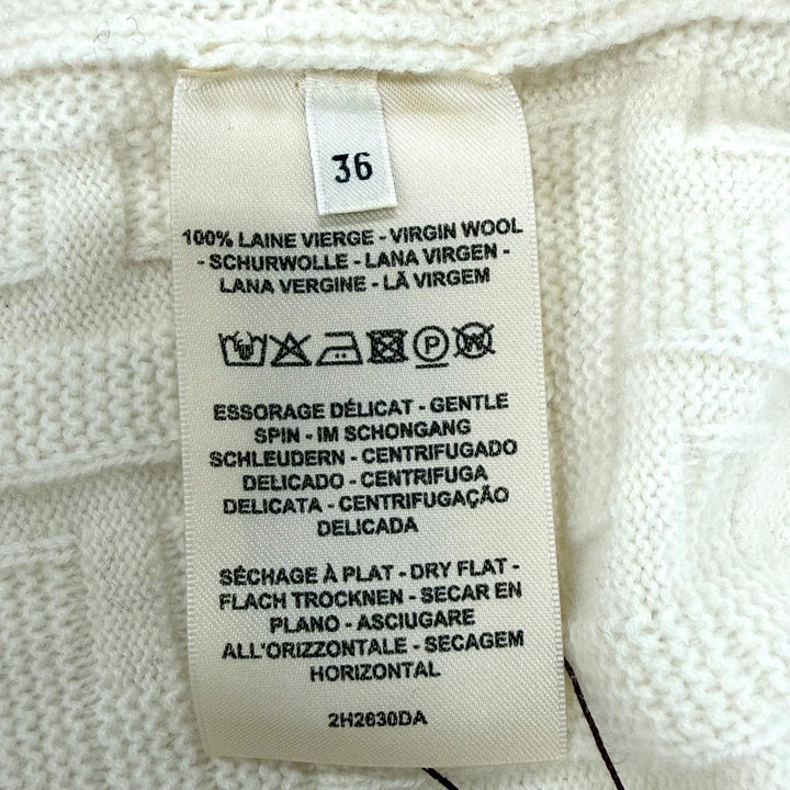 Pristine HERMES knit off white Virgin wool Women 36