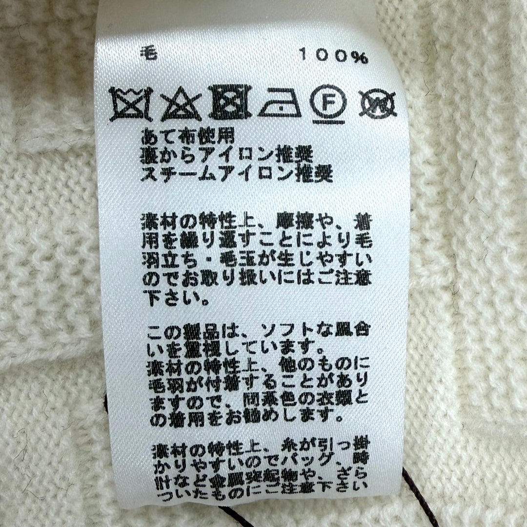 Pristine HERMES knit off white Virgin wool Women 36