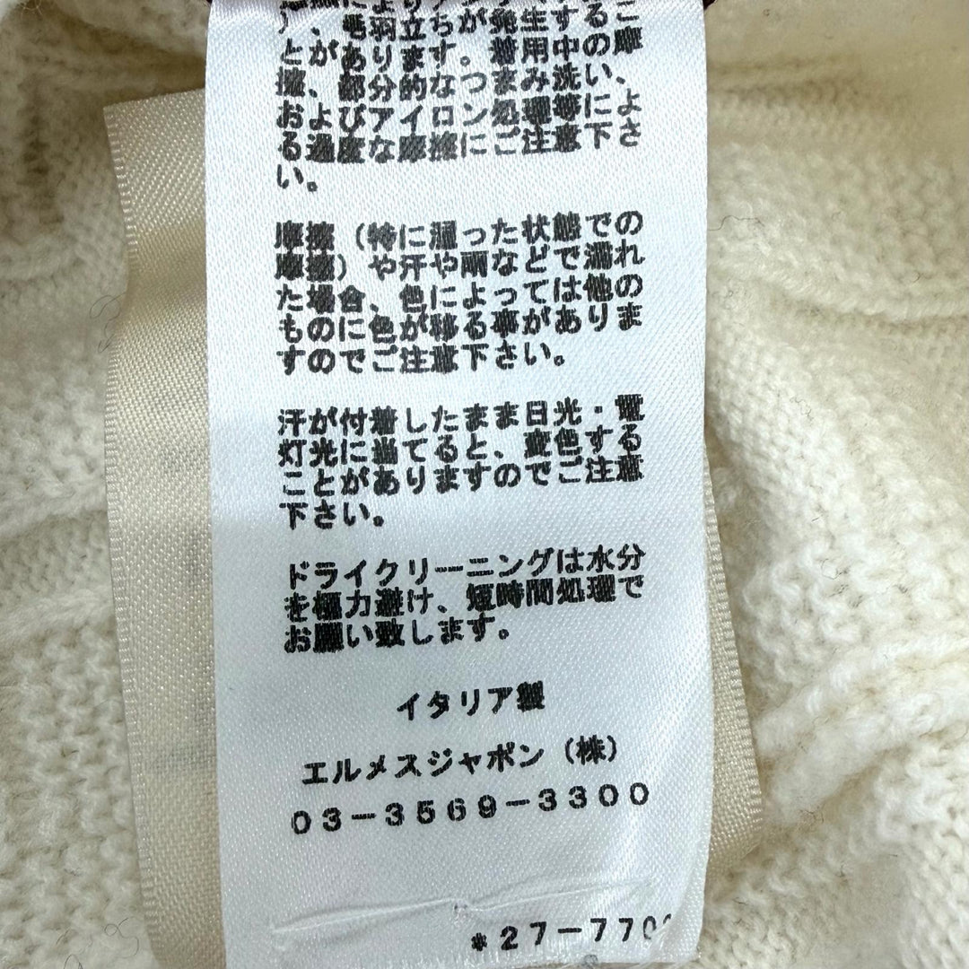 Pristine HERMES knit off white Virgin wool Women 36