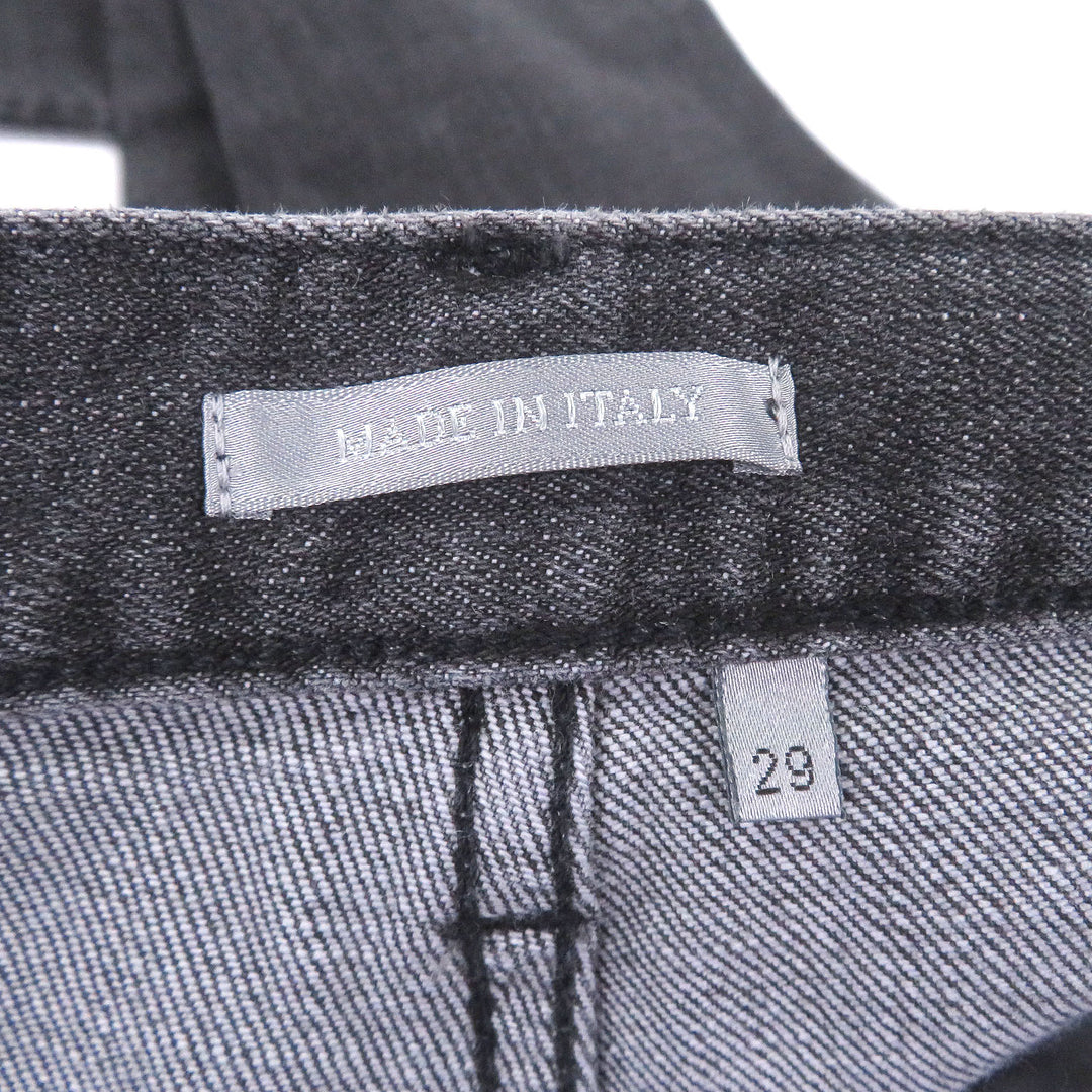 Excellent DIOR Denim pants Logo leather patch gray cotton mens 29