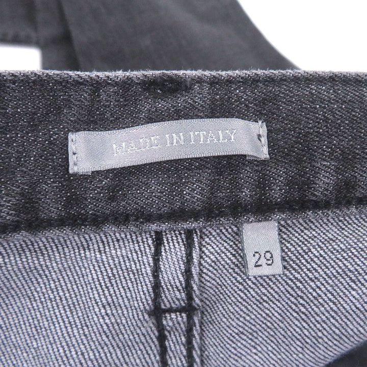 Excellent DIOR Denim pants Logo leather patch gray cotton mens 29