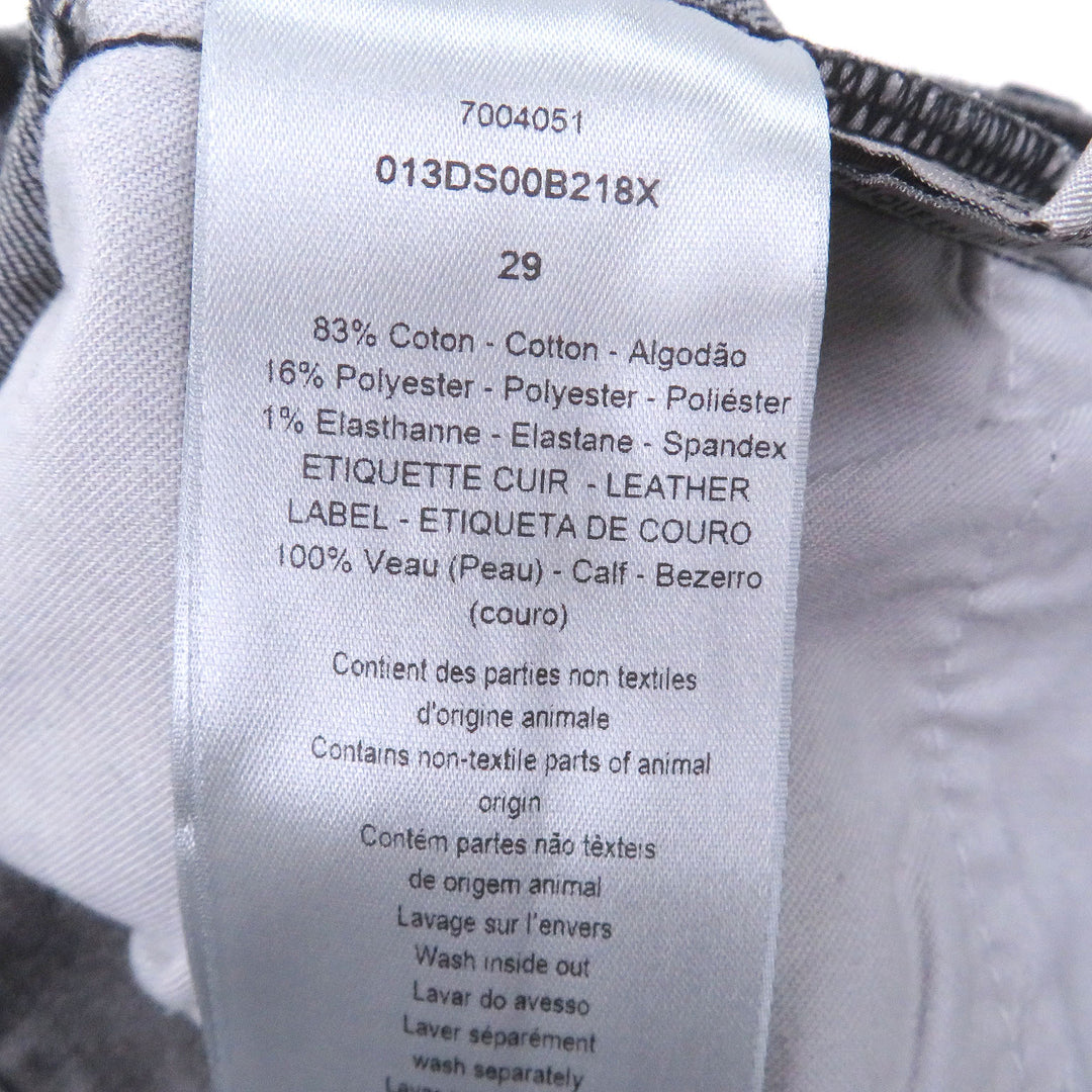 Excellent DIOR Denim pants Logo leather patch gray cotton mens 29