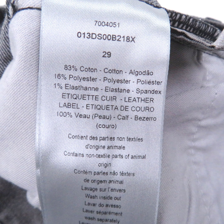 Excellent DIOR Denim pants Logo leather patch gray cotton mens 29