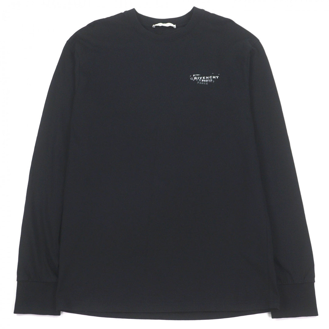 Excellent GIVENCHY Long-sleeved T-shirt Logo print black cotton