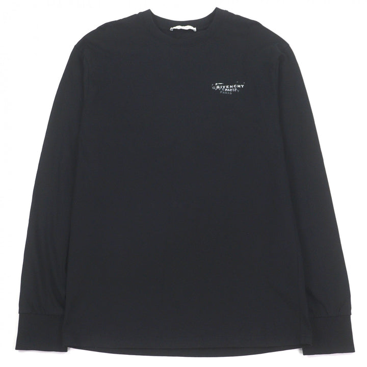 Excellent GIVENCHY Long-sleeved T-shirt Logo print black cotton