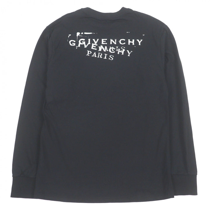 Excellent GIVENCHY Long-sleeved T-shirt Logo print black cotton