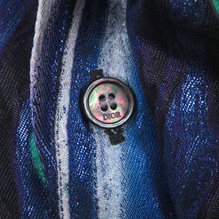 Pristine DIOR Long sleeve shirt Kenny Scharf graphic print Blue silk