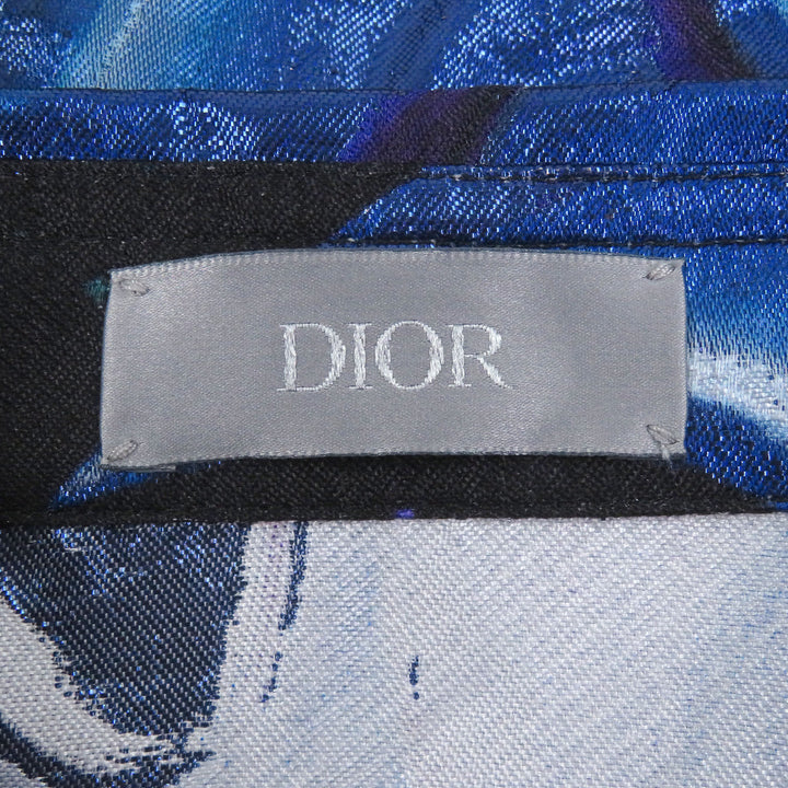 Pristine DIOR Long sleeve shirt Kenny Scharf graphic print Blue silk